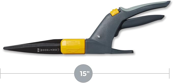 Woodland Tools Co. Heavy Duty Rotating Grass Shears – 180° Adjustable Carbon Steel Blades, Ergonomic Comfort Grip, Ideal for Precise Lawn Trimming