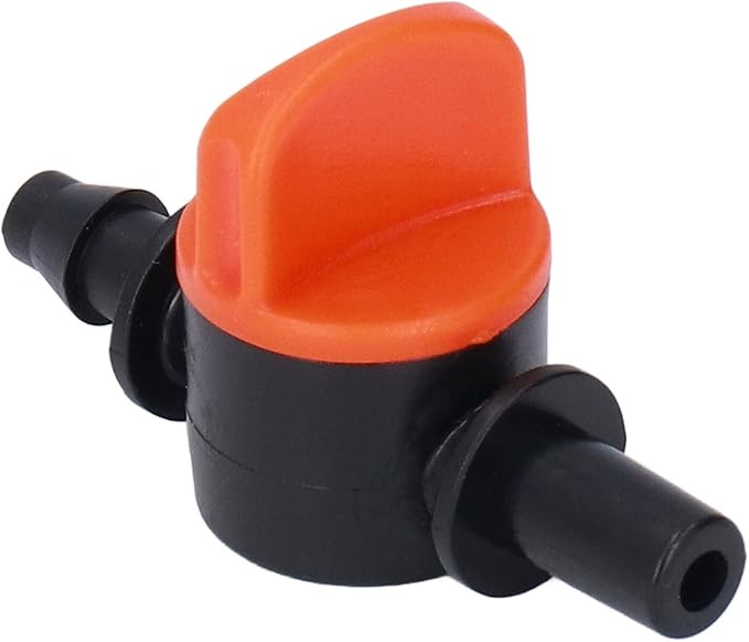 50 pcs Drip Irrigation Shut Off Valve，1/4 Inch Garden Hose Valve, Plastic Water Hose Valve Fit 1/4 Inch Drip Irrigation Valve Tubing