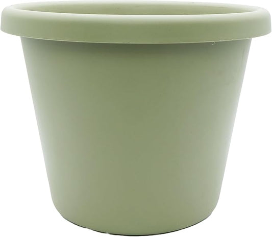 The HC Companies 8.5 Inch Round Classic Planter - Plastic Plant Pot for Indoor Outdoor Plants Flowers Herbs, Seafoam