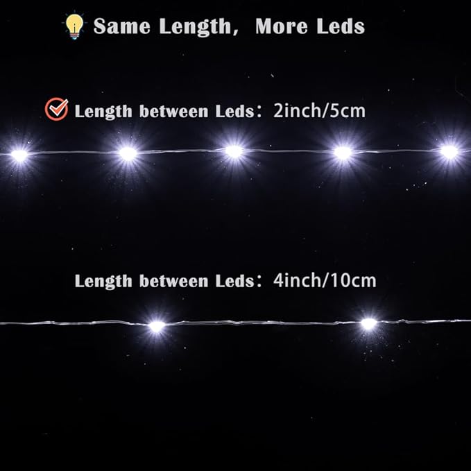 Fairy Lights Plug in,164FT 1000 LEDs Waterproof String Lights,Twinkle Light with Remote for Outdoor Indoor Christmas Wedding Birthday Garden Party Decorations,2 Inch Space,Cool White