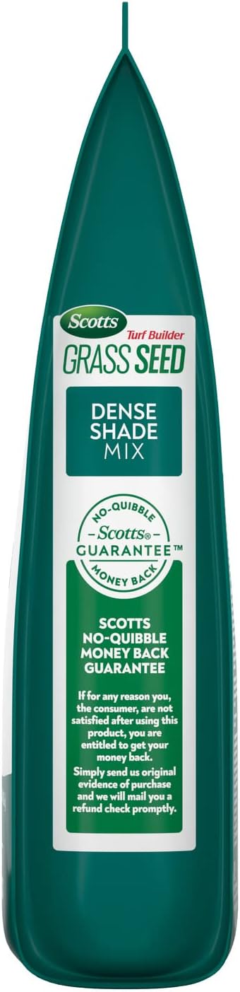 Scotts Turf Builder Grass Seed Dense Shade Mix with Fertilizer and Soil Improver, Grows With Little Sunlight, 2.4 lbs.