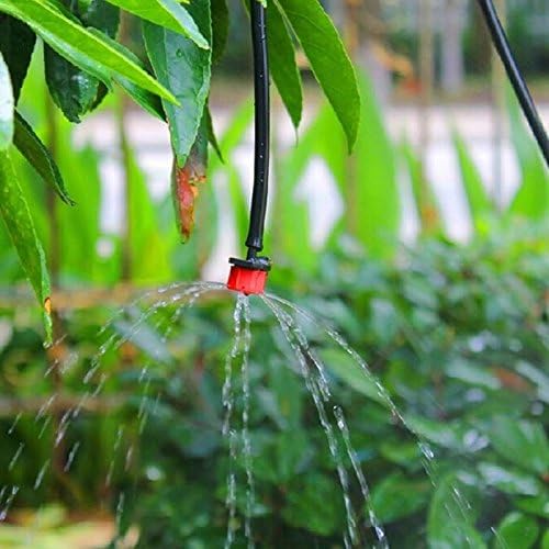 Drip Irrigation Hose, 20M 3/5mm Garden Distribution Tubing Watering Drip Pipe Micro Emitter Tube Hose Line Dripper System, for DIY Garden Irrigation System, Black