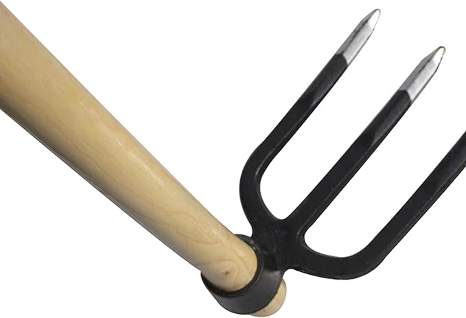 55-Inch Pure Solid Wood Replacement Handle for Garden Digging Spading Fork, Surface Coated with Protective Paint, Clear Finish, Convenient and Durable