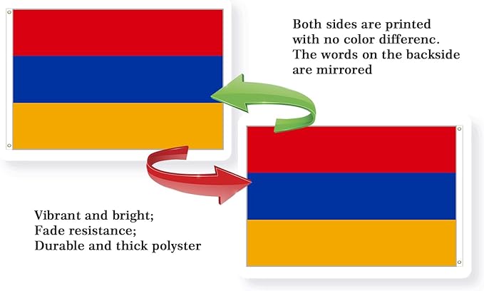 Armenia Flag 4x6FT Armenian National Polyester Flag With 2 Grommets For Patriotic Armenian Themed Festival Events Party Decoration(Armenia, 4x6FT)
