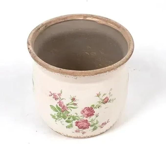 Crackled Glaze Pots for Plants, Indoor Plant Pots with Drainage Hole, Vintage Flower Pot for Home Décor, 6.21in. Rustic Ceramic Pots for Plants, Wide Opening Plant Pots Indoor, Floral