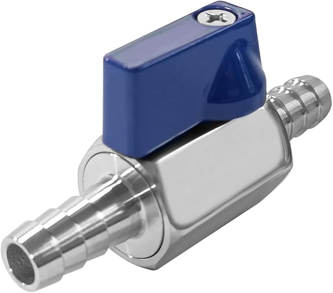 Beduan 3/8” Barb Ball Valve 304 Stainless Steel Mini Shut Off Valve for 3/8 ID Hose Water Gas Fuel Drip Irrigation and Aquariums(Pack of 2)