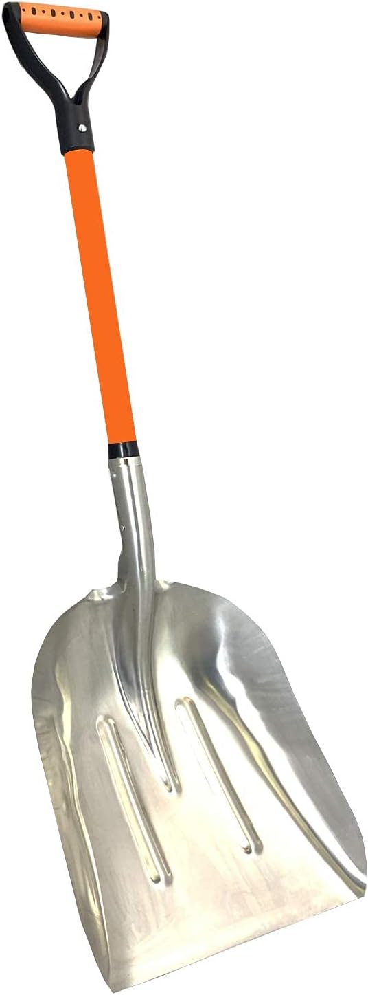 Ashman Aluminium 48 inch Snow Shovel with Large Head and Durable Handle. (Scoop Shovel, 2 Pack)