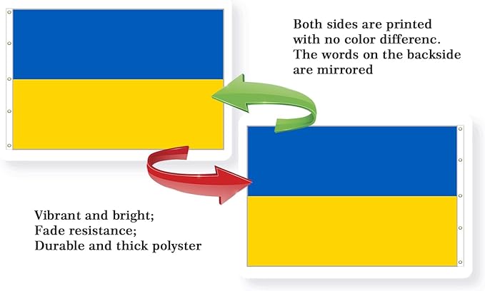 Ukraine Extra Large Flag 10x15FT Giant Ukrainian National Polyester Flag With 5 Grommets For Patriotic Ukrainian Themed Festival Events Party Decoration(Ukraine, 10x15FT)