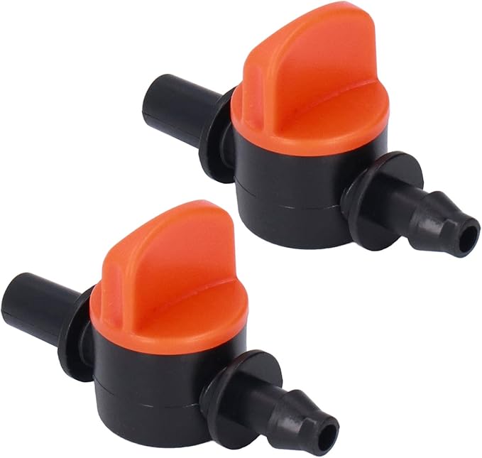 50 pcs Drip Irrigation Shut Off Valve，1/4 Inch Garden Hose Valve, Plastic Water Hose Valve Fit 1/4 Inch Drip Irrigation Valve Tubing