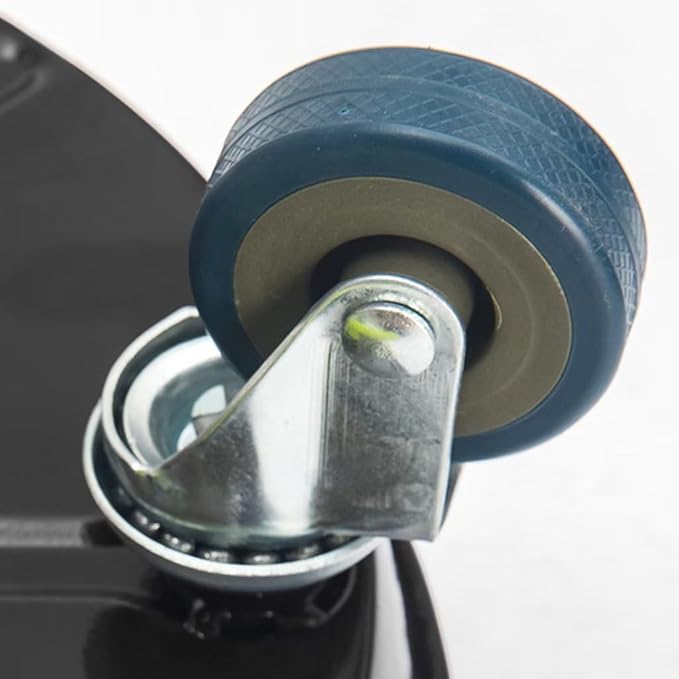 ARTLINE Round Plant Stand with Lockable Wheels, Heavy Duty for Indoor Outdoor, Large Rolling Dolly Planter Caddy on Casters to Carry Potted Flower Pot, Round Metal Tray NO Holes, Black