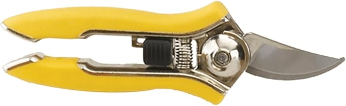 Dramm ColorPoint Stainless Steel Compact Garden Pruning Shears, Hand Pruner, Garden Clippers, with Heavy Duty Blade and Easy grip Handle, Yellow