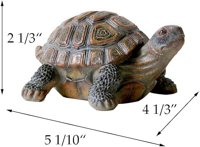 Danmu 1Pc of Polyresin Tortoise Statue Garden Statues, Outdoor Statues, Garden Ornaments, Yard Statue for Home and Fairy Garden Decor (S 5 1/10" x 4 1/3" x 2 1/3")