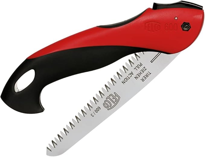 Felco Folding Saw (F 600) - Classic Tree Pruning Saw with Pull-Stroke Action, Red