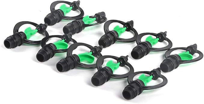 HEEPDD 10Pcs Irrigation Spray Nozzles, G1/2in Impeller Butterfly Nozzles 360 Degree Automatic Rotation Sprinkler Heads for Agricultural Irrigation