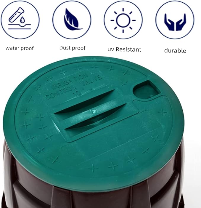 10 inch Valve Box Cover Lid Green Sprinkler Valve Box Lid Replacement for Sprinkler System Irrigation Circular Valve Box Lid