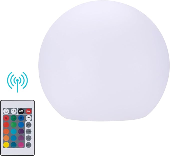 shumi Garden Ball Light-6inch LED Outdoor Table Lamp 16 RGB Colors and Dimmable Globe Light with Remote,Decor for Patio,Garden,Yard,Beach,Pathway