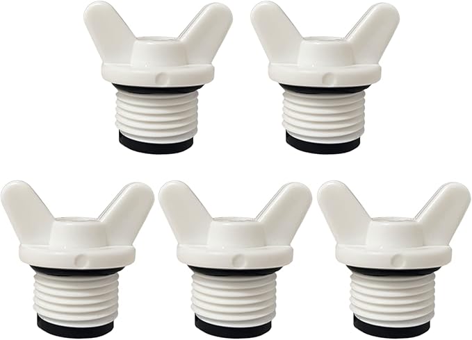1/2” NPT Pipe Plug, Male Thread Pipe Caps and Plugs Fittings for Garden Irrigation Water Tubing Stopper, 5PCS, White,(3/4" ID)