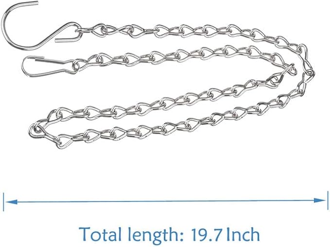 6 Pack 19.7 Inch Silver Hanging Chain for Hanging Bird Feeders, Bird Houses, Planters, Baskets, Birdbaths, Lanterns, Wind Chimes, Billboards, Signs and Ornaments