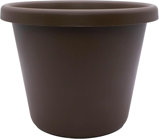 The HC Companies 20 Inch Round Classic Planter - Large Plastic Plant Pot for Indoor Outdoor Plants Flowers Herbs, Chocolate
