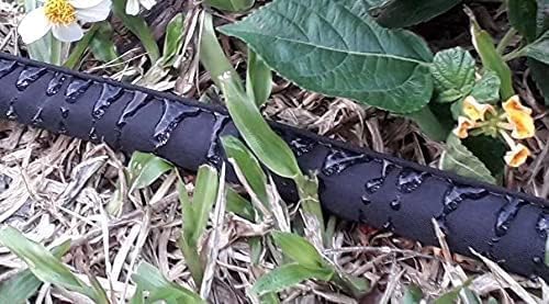 LINEX Flat Soaker Hose 1/2" x 75 ft with Stake for Garden Beds Drip Hoses Irrigation Sprinkler Heavy Duty Save Water 80%