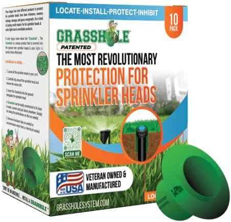 GRASSHOLE - Sprinkler Head Protection (10 Pieces) Lawn Sprinkler Guard, Plastic Donuts for Sprinkler Heads