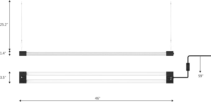 DYMOND Boostgro LED Seed Starter Grow Light 4FT Full Spectrum Linkable 5000k Daylight + 660nm Red + 450nm Blue Indoor Plant Lighting Fixture