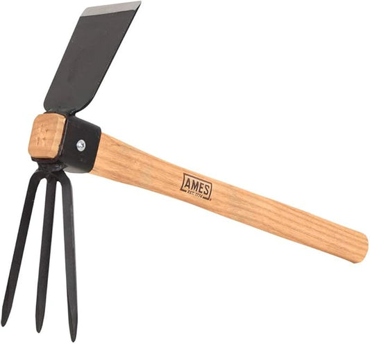 AMES 1994800 Steel Hoe/Cultivator with Wood Handle, 14 Inch