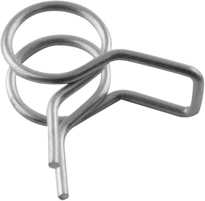 50pcs Irrigation Hose Clamp 1/4" Inner Diameter Stainless Steel Double Coil Spring Water Pipe Clamp for Garden Irrigation Pipe