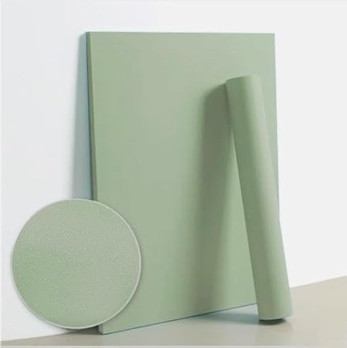 Dimoon 590''x17.3'' Green Skin Peel and Stick Wallpaper Contact Paper Modern Self Adhesive Wall Paper Removable Renter Friendly Textured Solid Color Vinyl Roll (590''x17.3'',Light Green Skin)