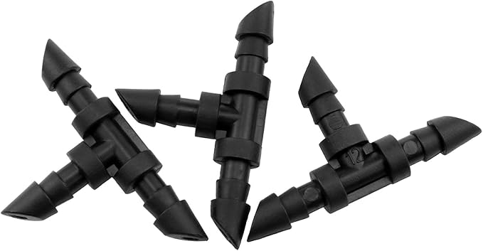 Drip Irrigation Tee Fittings 1/4 Drip Irrigation Tubing Tees Barb Connector for Drip Irrigation or Sprinkler System 30PCS