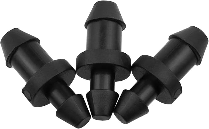 1/4 Inch Drip Irrigation Hole Plugs Drip Plug with Barbed End Closure for Home Garden Lawn Drip Irrigation System 100PCS