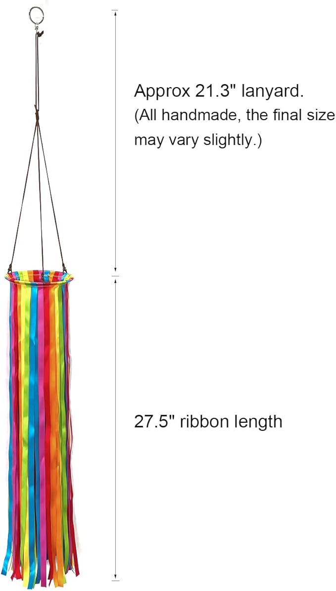 Satin Ribbon Windsock Streamer, Outdoor Decorations for Your Patio, Garden, Yard, Dock and Camper, 49-Inch, WS49-XZH
