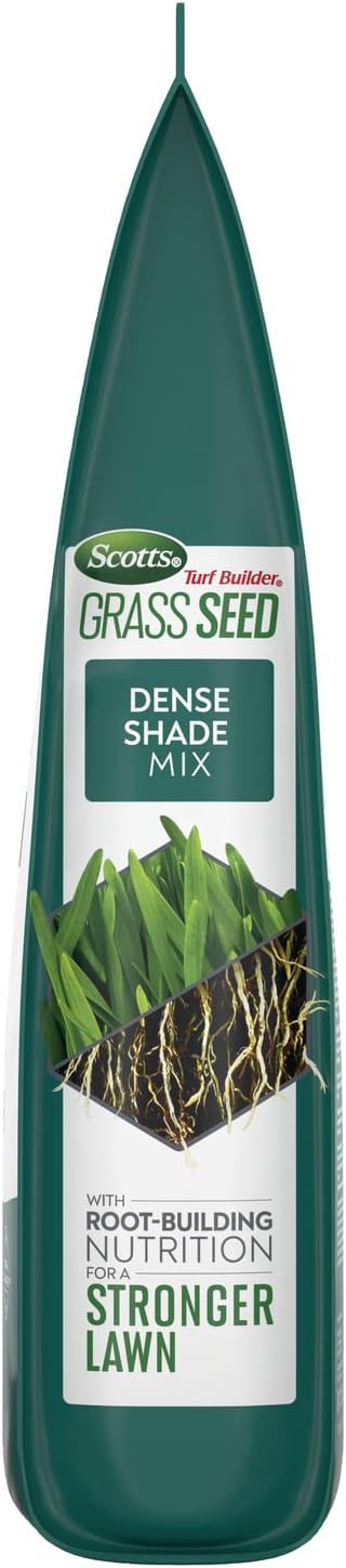Scotts Turf Builder Grass Seed Dense Shade Mix with Fertilizer and Soil Improver, Grows With Little Sunlight, 5.6 lbs.