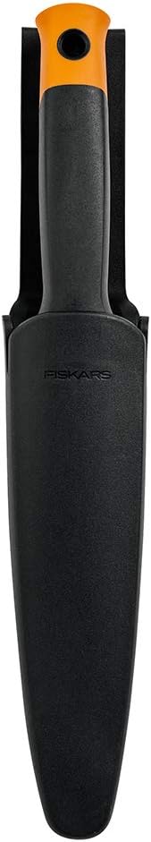 Fiskars Hori Hori Garden Knife with Sheath, Multi-Purpose Heavy Duty Gardening Hand Tool for Weeding, Planting, Digging with Hanging Hole