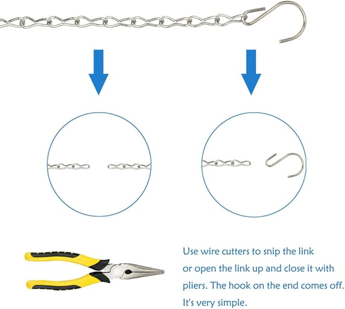 10 Pack 9.5 Inch Silver Hanging Chains for Hanging Bird Feeders, Bird Houses, Planters, Baskets, Birdbaths, Lanterns, Wind Chimes, Billboards, Signs and Ornaments