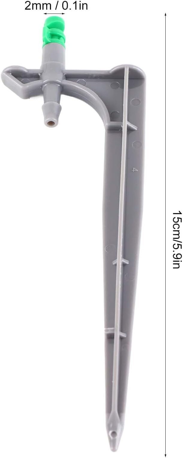 Garden Irrigation System, Adjustable Irrigation Dripper 20Pcs/Bag Irrigation Dripper with Ground Insert Fruit Tree Drip Irrigation Emitters for 1/4" Drip Irrigation Tubing(180 Degrees with Plunger)