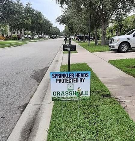 GRASSHOLE - Patented Sprinkler Head Protection Sprinkler Donut, Lawn Sprinkler Guard, Plastic Donuts for Sprinkler Heads (5 Pieces)
