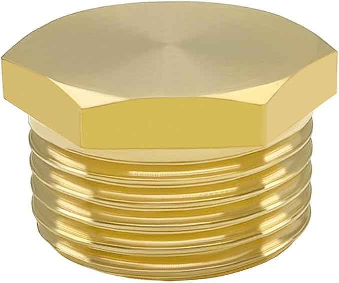 Hooshing 4PCS 3/4" GHT Garden Hose End Female Cap and Male Plugs Kits Garden Irrigation Brass Pipe Fittings Water Tubing Stopper