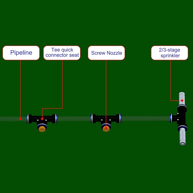 Aopin G 3/16 Brass Misting Nozzles 0.3mm / 0.011" Orifice Atomizing Mister Sprayer Nozzle Suitable For Outdoor Cooling,Garden Irrigation,Fountain, Crop Nutrient Injection, Greenhouse 8 Pcs
