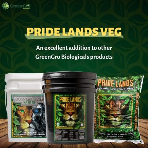 Pride Lands Veg Premium Organic Dry Top Dress Fertilizer for The Vegetative Cycle, Bigger Buds and Healthier Plants with Our Complete Veg Food, All Natural, Safe for Plants You Consume, 2 lb