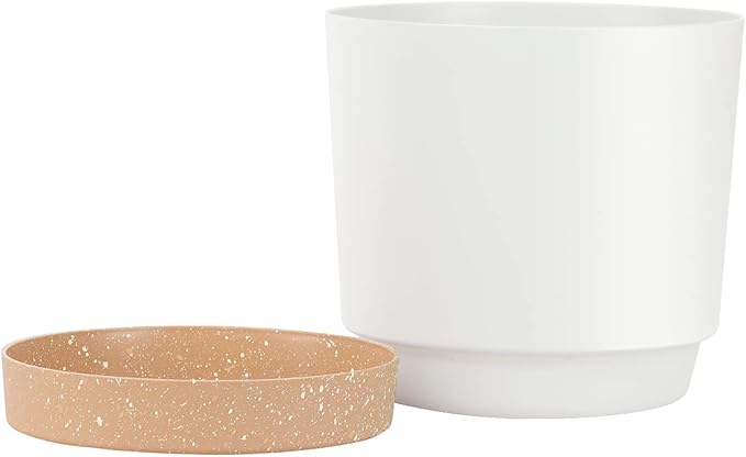 kubvici Plant Pots for Indoor Plants, 2 Pack 12 Inch Pots for Plants, Lightweight Large White Planters for Indoor Plants Outdoor Plants, Big Plastic Plant Pot Flower Pot with Drainage (12” White)