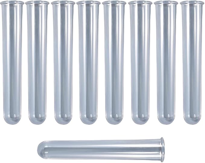 9Pcs Clear Test Tubes for Plant Propagation Station Hydroponic/Flowers for Home Office Desktop Decoration (9Pcs Clear Test Tubes)