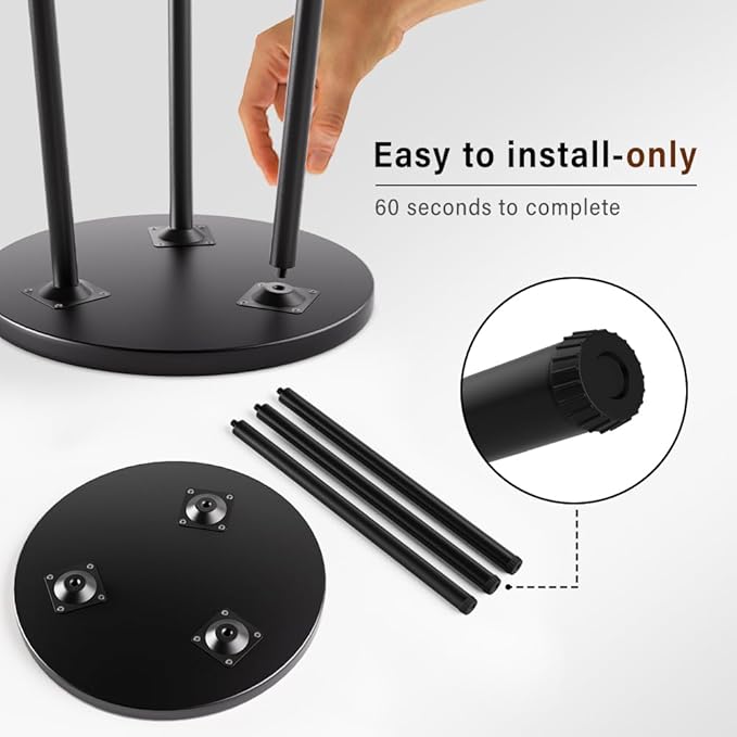 Plant Stand Indoor Tall: Corner Wood Plant Stand 2 Pack Mid Century Modern Decor - Small Round Plant Table for Indoor Plants - Outdoor Plant Holder for Patio Living Room Bathroom Office (Black)