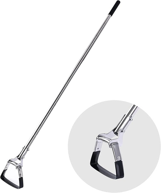 Garden Hoe for Weeding Long Handle Hula Hoe Stirrup Hoe Garden Tool Stainless Steel Poles Adjustable Long Handle Weeding Hoe, 55.9 INCH