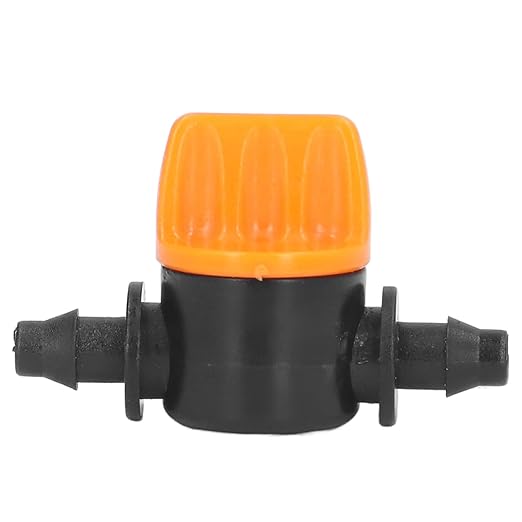 100PCS 1/4 Inch Barb Shut-Off Valve Universal Drip Irrigation Tubing Coupling Valve,Barb Valve Irrigation Misting Tube Valve,Through Type Valve for Garden Seeding Cultivation Irrigation Brush Cutter