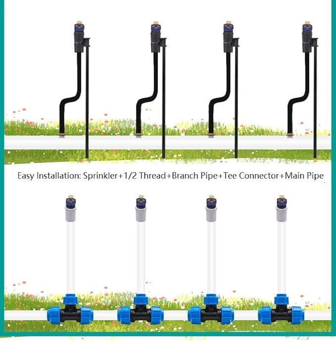 10 Pcs Garden Irrigation Misting Nozzles 1/2" Adjustable Garden Lawn Watering 360° Misting Sprinkler Heads Micro Irrigation Sprayer For Garden Irrigation System