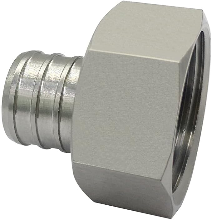 Beduan 304 Stainless Steel PEX Garden Hose Adapter Fitting 3/4" PEX Barb to 3/4" GHT Female Connector for Irrigation Watering Outdoor Garden Water