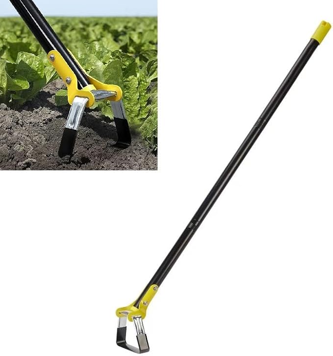 Hoe Garden Tool, Scuffle Garden Hoe with Long Handle, Adjustable Hula Hoe for Easy Weeding (60 Inch)