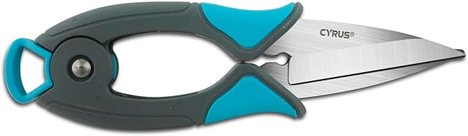 CYRUS Herb Scissors Garden Herb Shear,Sharp Blades with Safety Lock, Blue Gray