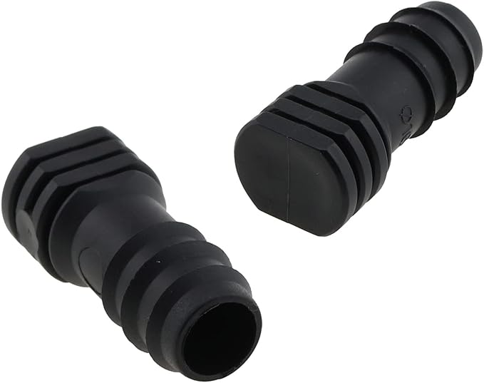 E-outstanding 12Pcs Irrigation Fittings End Plugs POM Plastic End Plugs for 1/2inch Drip Tubing Compatible Drip Sprinkler Systems, Black 16mm
